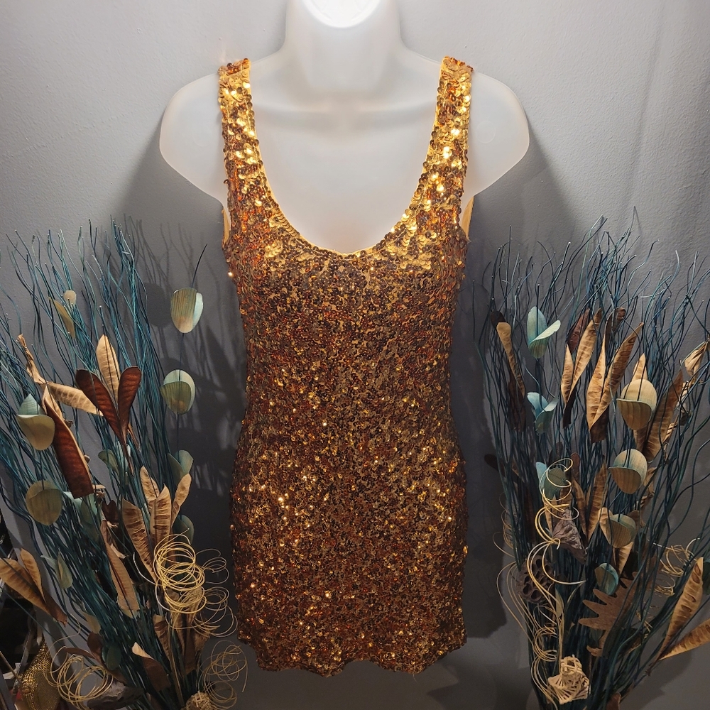 Gold Sequin Dress